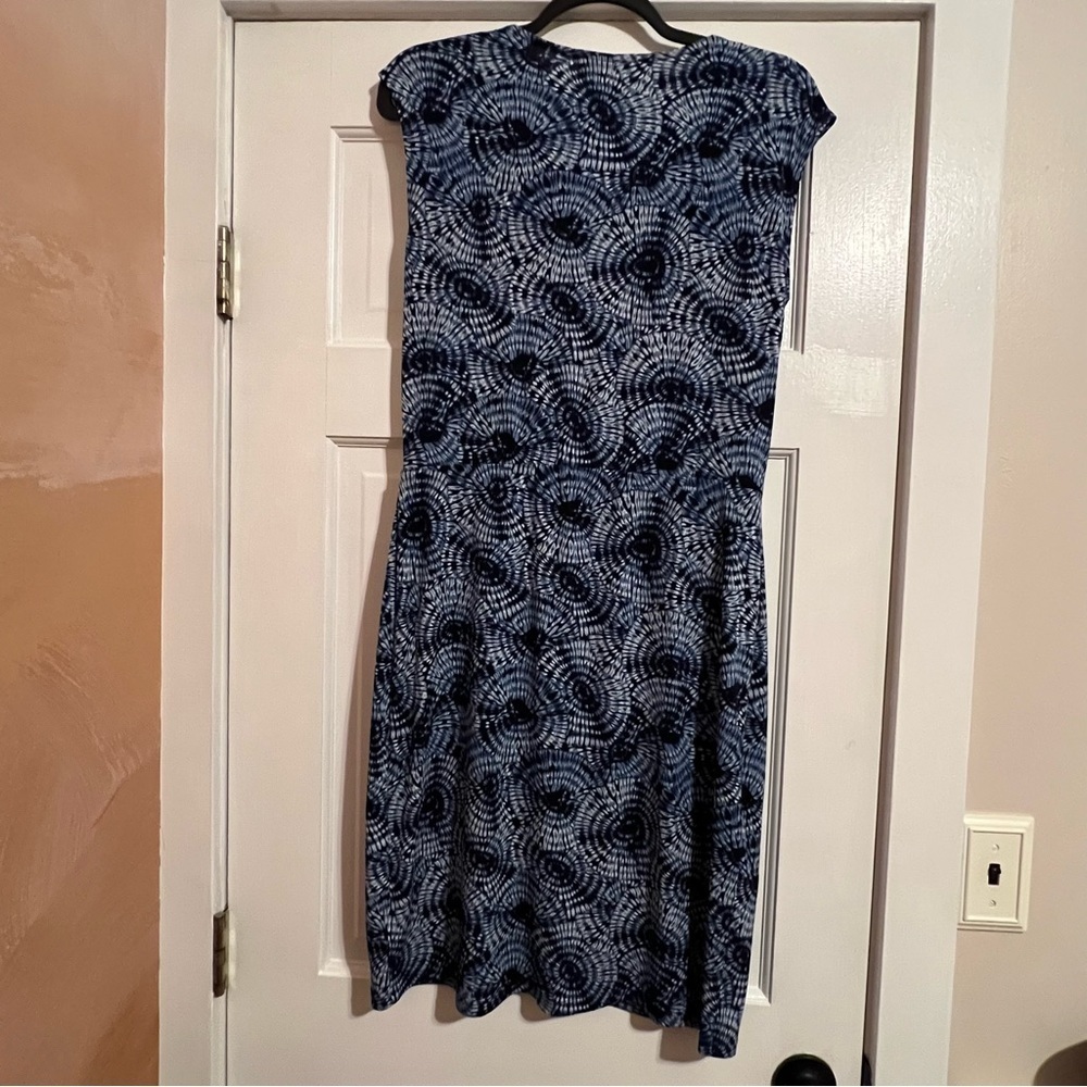 #108 MICHAEL KORS BLUE FAUX WRAP DRESS MEDIUM - Picture 2 of 6